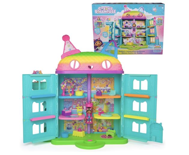 Gabby's Dollhouse, 14 Pc Celebration Dollhouse, 25-Inches Tall